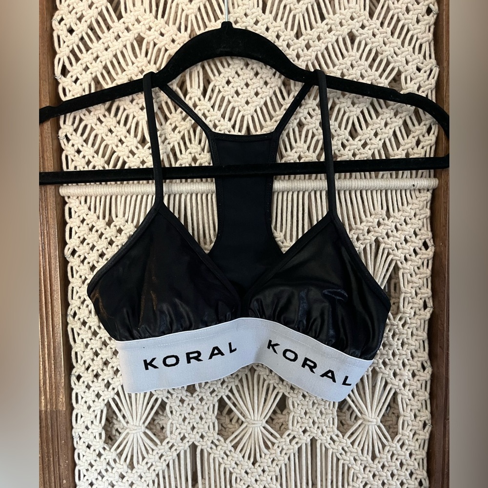 Koral Black and White Sports Bra